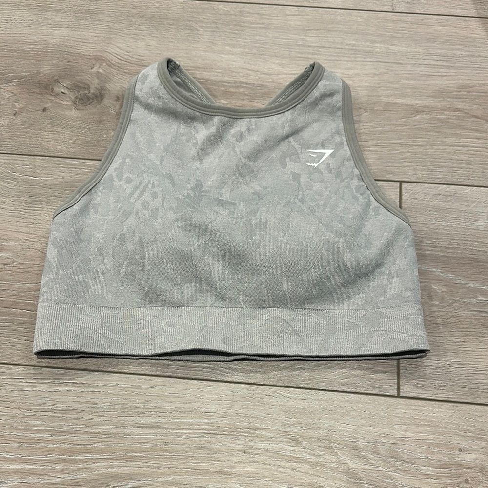 Gymshark Gray Fitted Crop Tank Top